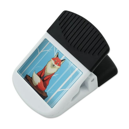 

Fox on Tree Stump Refrigerator Fridge Magnet Magnetic Hanging Hook Note Snack Clip