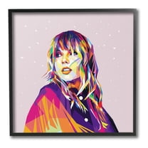 Stupell Industries Geometric Pattern Taylor Abstract Painting Black Framed Art Print Wall Art, 17 x 17