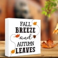 thumbnail image 6 of Zomyto 5x5 In Rustic Autumn Decor Wooden Box Sign,Fall Breeze and Autumn Leaves, 6 of 8