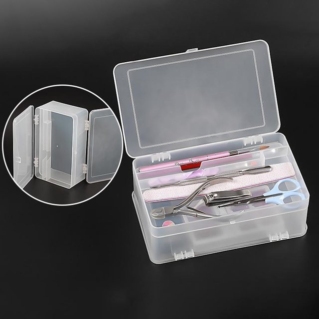 almacenamiento de doble capa para bolígrafos de uñas caja contenedor de cepillo de uñas almacenamiento de herramientas de uñas shamjiam Estuche de almacenamiento para bolígrafos de uñas