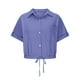 thumbnail image 4 of Vestidos Casuales Para Mujer, Blusas De Mujer De Moda Blusa corta de lino con solapa y botones sueltos para mujer, ropa de trabajo de verano, 4 of 6