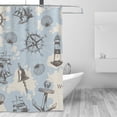 thumbnail image 3 of DouZhe Vintage Nautical Elements Pattern Shower Curtain, Waterproof Bath Curtains for Bathroom Decorations, 72 x 72 inches, 3 of 7