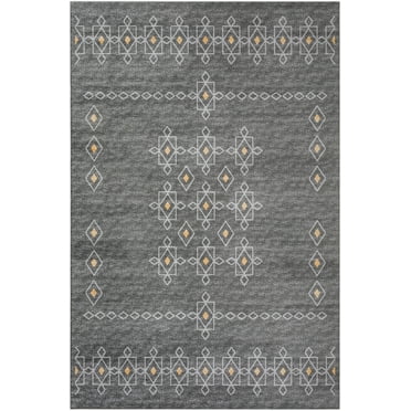 Addison Rugs Indoor/ Outdoor Addison Yuma Southwest Motif Washable Area Rug 3' x 5' - Gray