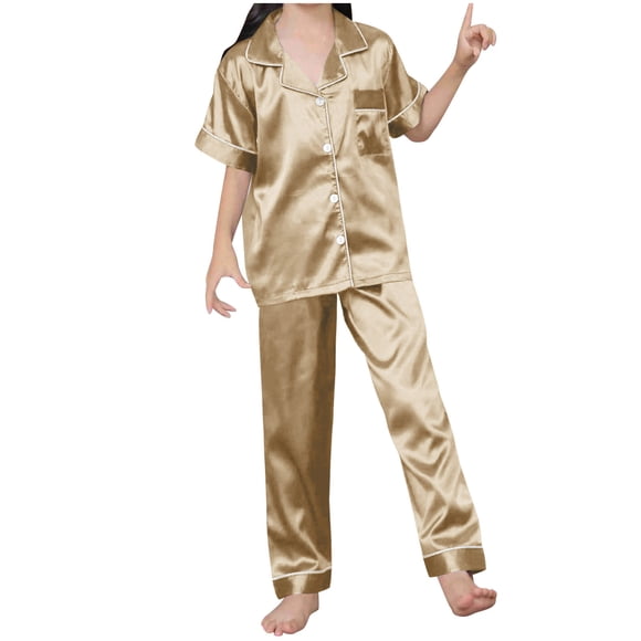 Niñas Ropa Color Sólido Manga Corta Traje de Hogar 60% Algodón 40% Lino, Invierno Bebé Niños Ropa Conjunto para Niño Pequeño