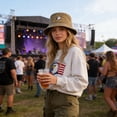 thumbnail image 4 of BSJJY United States 250th Anniversary Bucket Hat, USA Flag Sun Hats for Men Women 4th of July American Flag Bucket Hat Wide Brim Summer Sun Protection Hat (Khaki), 4 of 6