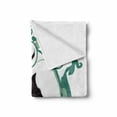 thumbnail image 2 of Chihuahua Soft Flannel Fleece Throw Blanket, Dog Portrait in Silhouette Style in Curly Frame, Cozy Plush for Indoor and Outdoor Use, 50" x 60", Grey Jade Green, by Ambesonne, 2 of 6