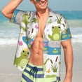 thumbnail image 7 of Disketp Cartoon Frogs Hawaiian Shirts for Men,Mens Casual Short Sleeve Button Down Shirts Beach Shirt,Small, 7 of 7