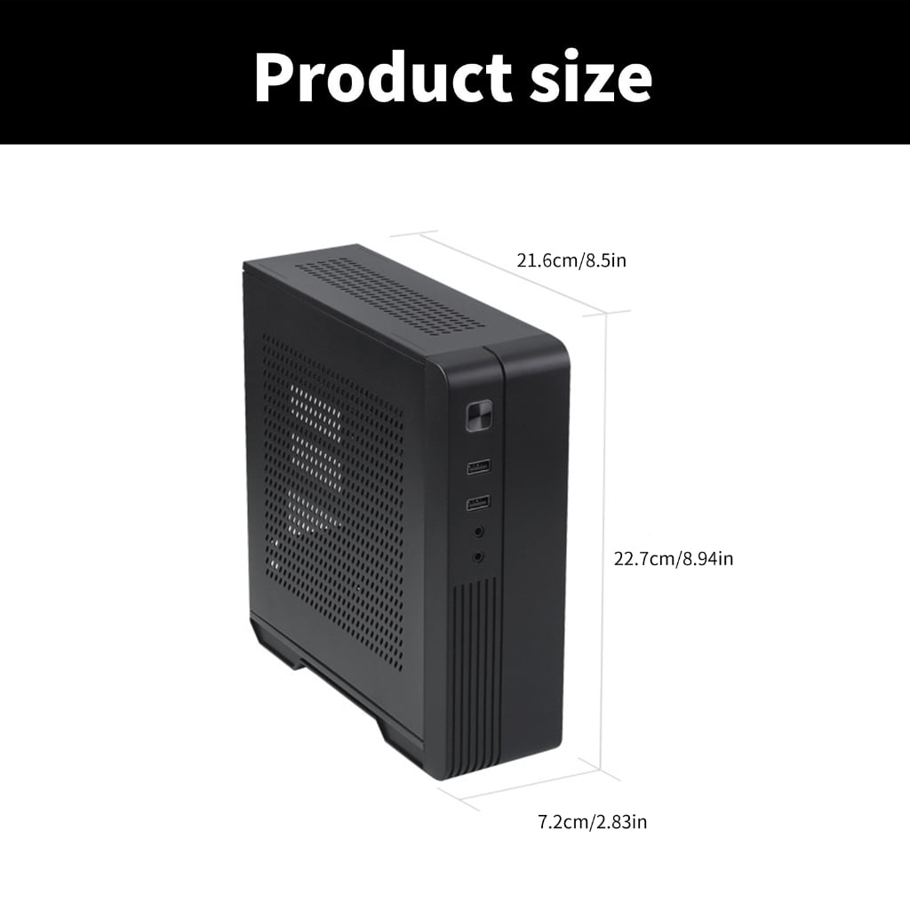 MX02 Mini PC Chassis Mini ITX Chassis HTPC PC Case Support 2.5in Solid Disk Enhances Heat Dissipation and Space Saving