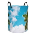 thumbnail image 2 of PAYOHTO Foldable Laundry Room Hamper Bucket Waterproof Bathroom Basket for College Student Living Room Storage Pillows Blankets Palm Trees on Tropical Beach, 2 of 8