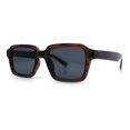 thumbnail image 5 of Classy Rectangle Horn Rim Minimal Fashion Retro Vintage Sunglasses Brown - Black, 5 of 8