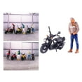 thumbnail image 3 of 1/64 Male Figure Driving Motorcycle Miniature Tiny Layout Desktop Ornament Gray Black, 3 of 8