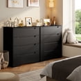 thumbnail image 4 of 4 Drawer Bedroom Dresser, Minimalist Wooden Chest of Drawers with Recessed Handles, Anti-Tip Design, Black Freestanding Storage Cabinet for Home Closet Entryway, 4 of 9