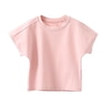 thumbnail image 6 of Odeerbi 1-10 Years Kids Boys Girls Summer Outfits Solid Color Cotton Short Sleeve T-Shirt Shorts Two-piece Set Cute Soft Loungewear Kids Boys Girls Clothes, 6 of 6
