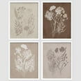 thumbnail image 3 of PixonSign&nbsp;Framed Grunge Forest Flower Bouquet Wall Art, Set of 4 Nature Wilderness Wall Prints, Botanical Floral Wall Décor, Wildflower Shadow Digital Modern Canvas Poster Set - 11"x14" White, 3 of 5