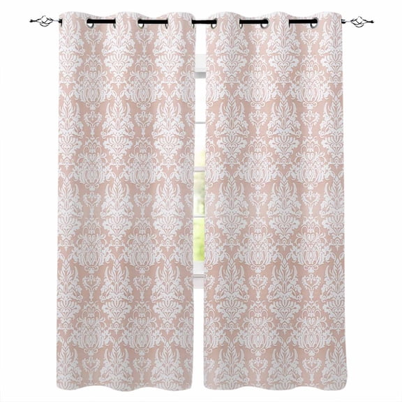 Ethnic Boho Blackout Curtains for Bedroom/Living Room, Thermal Insulated Kitchen Curtains, Vintage Mexican Flowers Southwestern Grommet Darkening Window Treatment Drapes 52"x84"x2