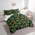 thumbnail image 3 of Manfei Retro Horseshoe 7-Piece Bedding Comforter Set,St.Patrick Day King Bedding Sets,Four Leaf Clover Bed Sheets For Boys Teens,Super Cozy Room Decor Reversible, 3 of 8