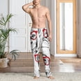 thumbnail image 5 of Uemuo Monkey Pattern Men's Wide Leg Palazzo Lounge Pants with Pockets Light Weight Loose Comfy Casual Pajama Pants-XX-Large, 5 of 9