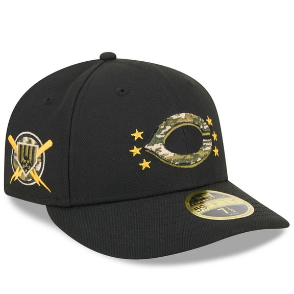 Men's New Era Black Cincinnati Reds 2024 Armed Forces Day Low Profile 59FIFTY Fitted Hat