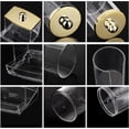thumbnail image 3 of Tbestmax 3 Pack Qtips Dispenser - Bathroom Organizers and Storage Containers, Plastic Apothecary Jars with Gold Lids for Cotton Ball Swab Round Pads, Floss - Gold, 3 of 7
