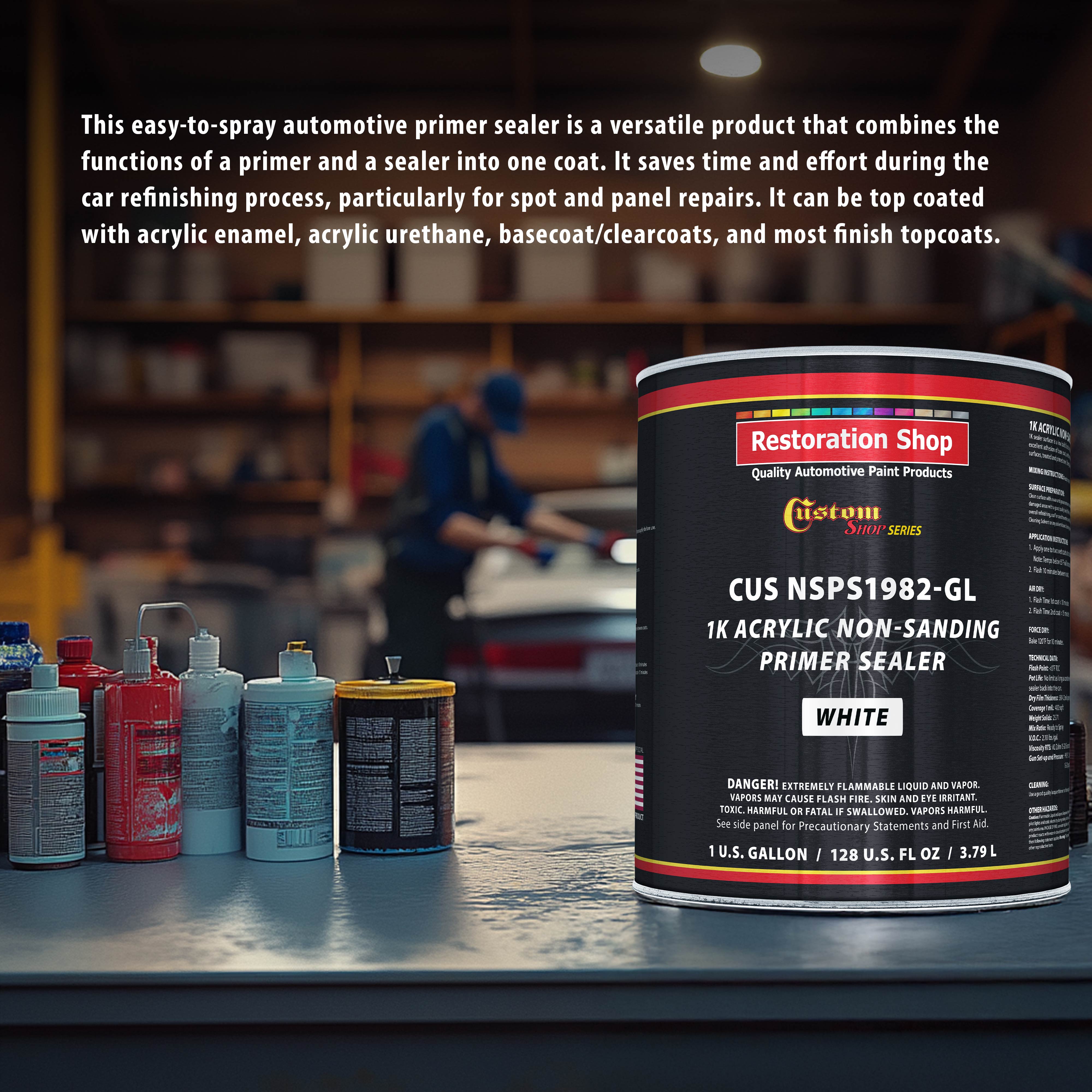 Autobahn Slick Seal White 1K Primer Sealer – AP-8110, Gallon, Ready To Spray