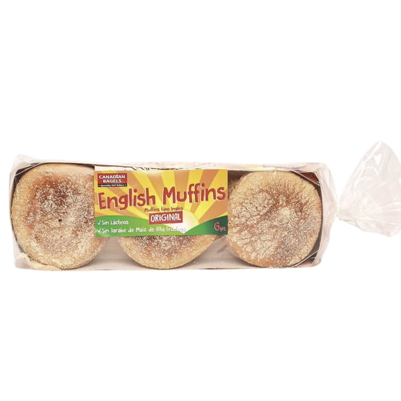 English Muffins Originales 6pz 390gr Canadian Bagels | Pan Fresco | Ideales para el Desayuno