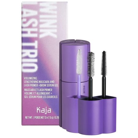 Kaja 3-in-1 Multi-tasking Mascara - Wink Lash Trio | with Panthenol, Clear Serum, Volumizing, Intense Length Mascaras, Black, Eye Irritation Tested