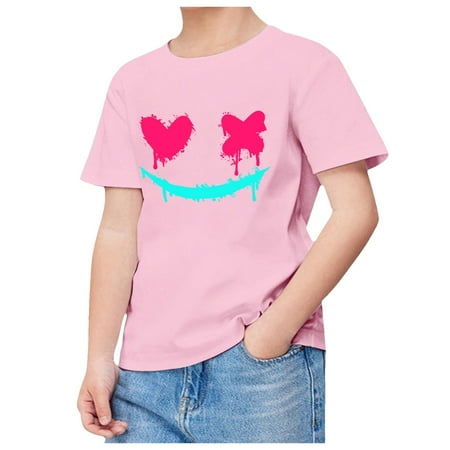 

ZMHEGW Children s Printed Short Sleeved T Shirt Toddler Boys Girls T Shirts