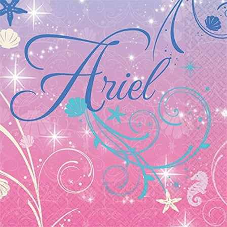 Disney Little Mermaid Beverage Napkins 16 ct