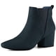 thumbnail image 1 of Botines Chelsea De Tobillo Talón De Bloque De Punta Estrecha Para Mujeres Azul oscuro 36, 1 of 6