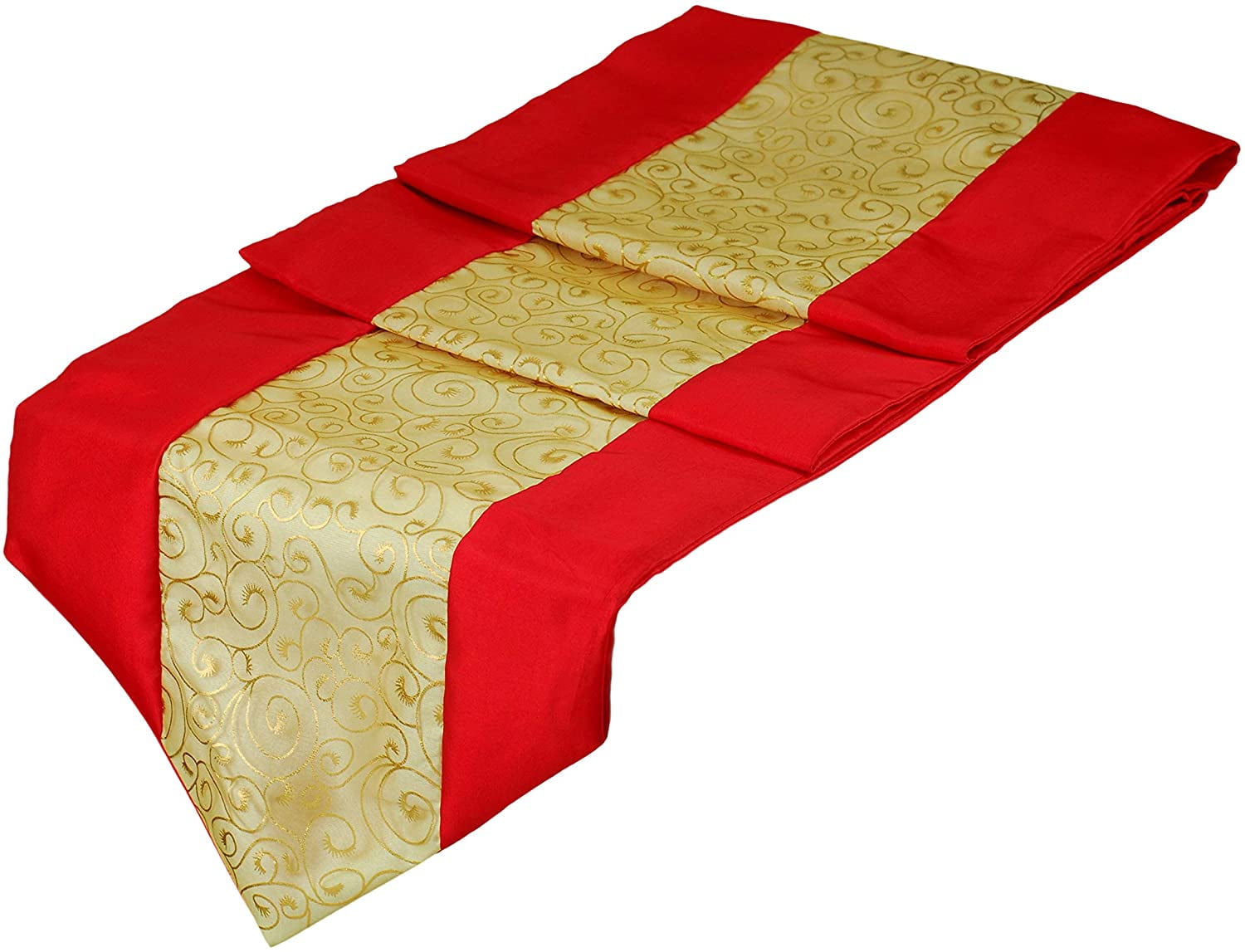 Table/Bed Runner Thai Silk Blend Gold & Ivory 12 x 78 