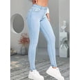 thumbnail image 3 of Women Stretch Skinny Jeans Lady Slim Fit Pencil Jeans Girls Leggings Straight Leg Denim Pants Blue Gray Black Sexy Long Trousers, 3 of 6