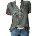 thumbnail image 1 of UANWENN Blouse Imprimée Grande Taille pour Femmes Chemise à Poche Manches Courtes Décontractée T-Shirts Femmes Chemise de Compression Dames Chemises de Football Grande Taille Col Roulé Manches Longues, 1 of 9