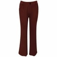 thumbnail image 3 of Red Business Casual Pants, Palazzo Pants For Women Dressy, Women's Straight Fitting Formal Pants With Pockets/high Waisted Casual Belt Loops Suitable For Business And Leisure Wear, 3 of 4