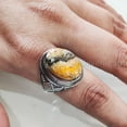 thumbnail image 7 of Bumblebee Jasper Mans Ring, Natural Bumblebee Jasper, Silver Jewelry, 925 Silver Ring, Birthday Gift, Heavy Mens Ring, Arabic Design, Ottoman Style Ring, Christmas, Turkey Mens Signet Ring, 7 of 7