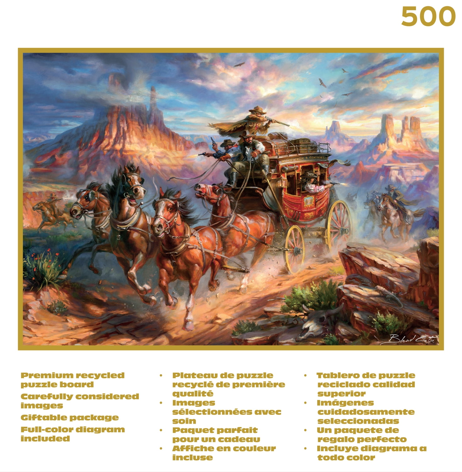 Buffalo Games Wild Wild West 500-Piece Interlocking Jigsaw Puzzles for Adults Ages 14+