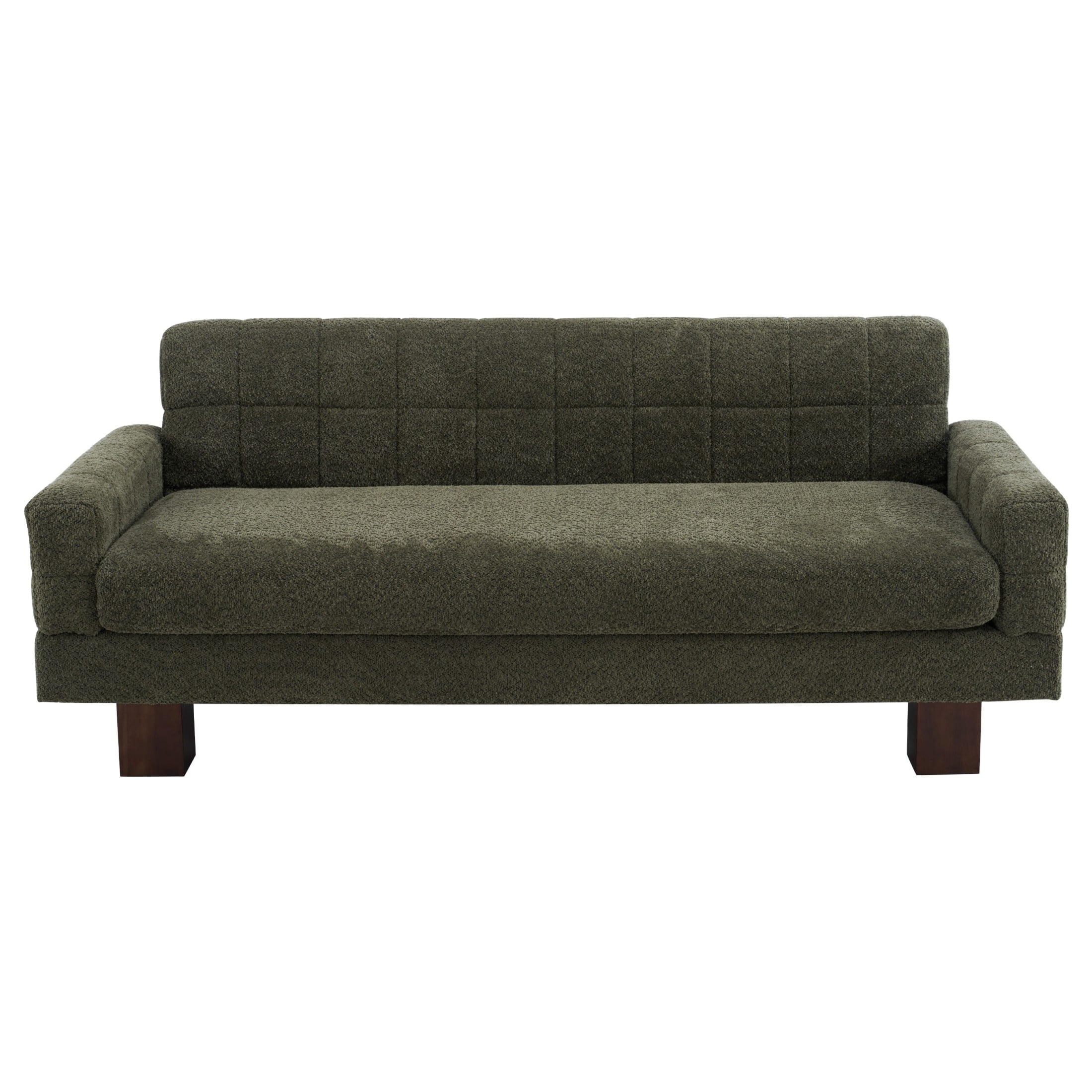 Christopher Knight Home Modern Boucle Loveseat Sofa, 2-Seater Upholstered Couch with Biscuit Back, Green
