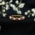 thumbnail image 3 of Rosec Jewels Natural Ruby Half Eternity Ring for Women - East West Ruby Ring with Moissanite - AAA Quality - with Jewelry Box, 18K Yellow Gold, US 11.00, 3 of 7