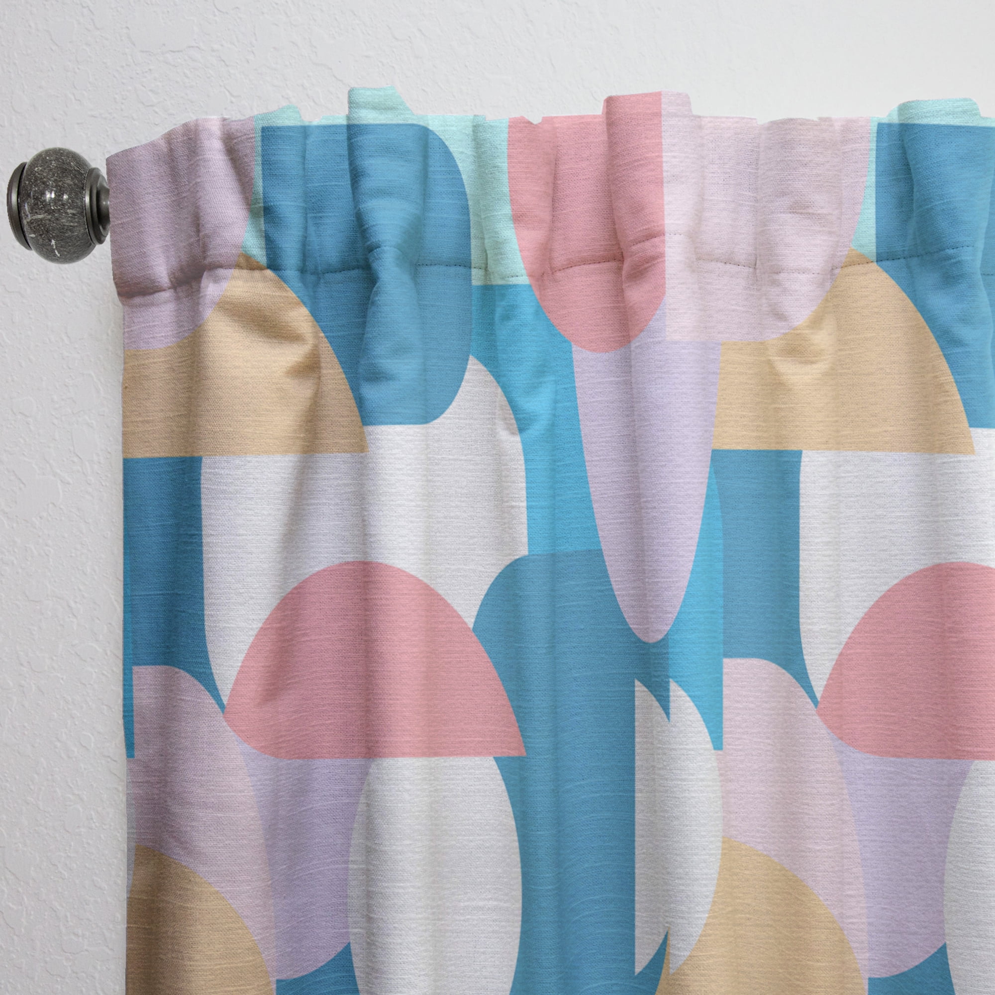 Designart 'Geometrical Abstract Retro Pattern II' Mid-Century Modern Curtain Panel
