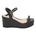 thumbnail image 3 of Black Strappy Platform Wedge, 3 of 7