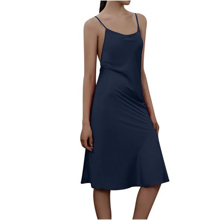 

Patlollav Women Nightgown Chemise Sleeveless Sleepwear Full Slip V-Neck Nightwear Soft Lingerie