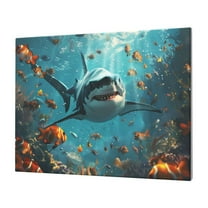 Logiee Realistic Ocean Shark Print Canvas Wall Art,Canvas Picture Prints with Frame, Wall Art Decorative,Canvas Decorative,Suitable for Living Room Bedroom Office Room 30x40