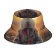 thumbnail image 3 of Daiia Flower Meditating Rabbit Pattern Bucket Hat - Trendy Cotton Sun Hat for Beach, Golf, Fishing - Fun Outdoor Vacation Boonie for Men and Women, 3 of 9