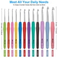 thumbnail image 4 of 12 Sizes Crochet Hooks Set, 51 Pack Yarn Crochet Kit for Beginners, Knitting Needles with Soft Silicone Ergonomic Handles for Arthritic Hands, Crochet Needle Kit with Blue Case for Crocheters, 4 of 8