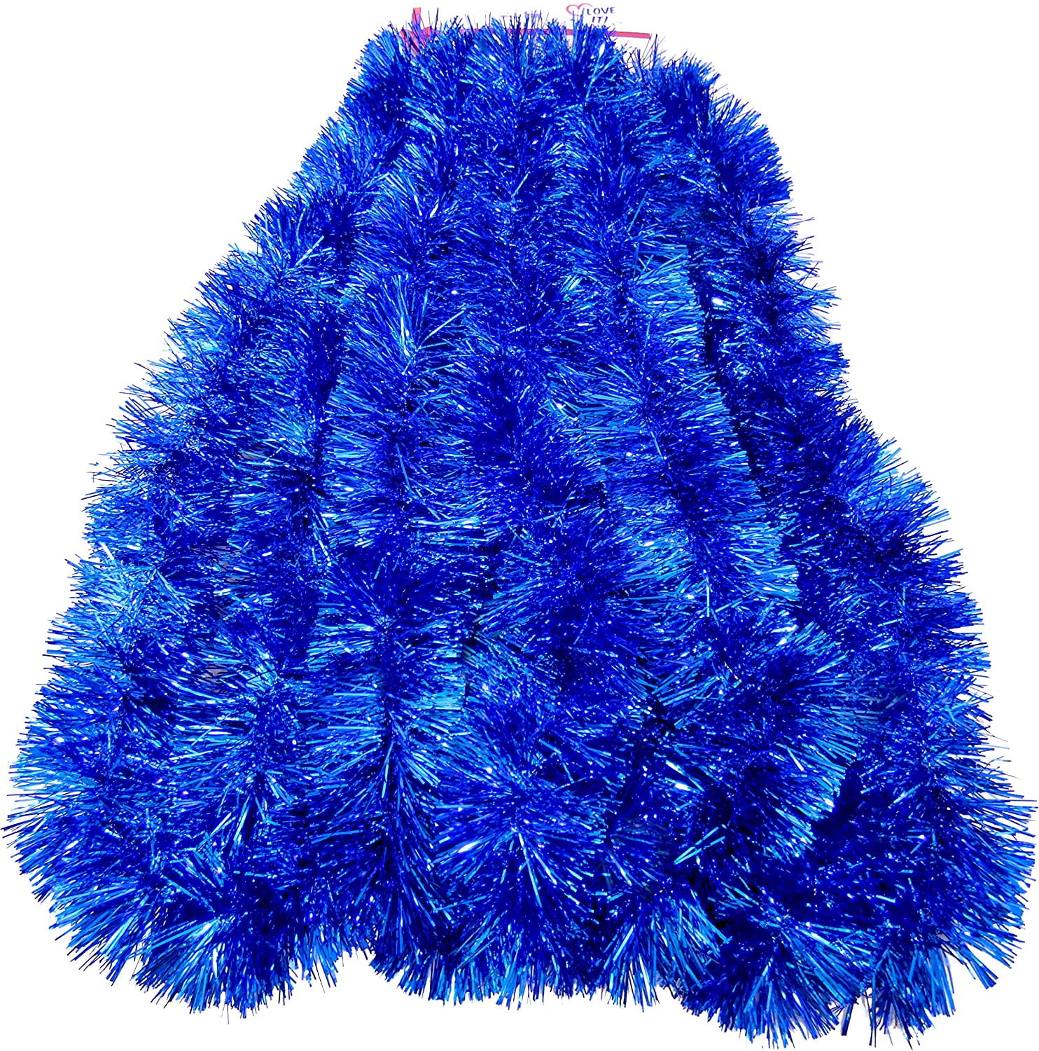 25 Ft. Long Seasonal Holiday Tinsel Garland from Love It! Products. Use for Christmas, Thanksgiving, New Years, Birthday and any celebration, party or event. Color: Blue