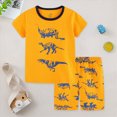 thumbnail image 2 of KPOPLK Toddler Baby Boy Summer Clothes 6 12 18 24 Months 2T Cartoon Print T-Shirt Shorts Sets Casual Truck Excavator Dinosaur Outfits Size 7-8 Years,Yellow, 2 of 8