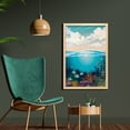 thumbnail image 2 of Deep Sea Wall Art with Frame, Aquatic Nature Tender Cumulus and Underwater Fauna Illustration, Printed Fabric Poster for Bathroom Living Room, 23" x 35", Sea Blue and Multicolor, by Ambesonne, 2 of 2