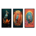 thumbnail image 2 of Designart "Nature Photography Blue Kingfisher" Animals Bird Framed Wall Art Set Of 3 - Blue Bird Frame Canvas Set For Living Room Decor, 2 of 6