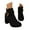 Black, variant on Winter Ankle Boots Comfortable Suede Lined Round Toe Short Booties Casual Footwear for Women