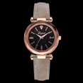 thumbnail image 4 of LVPAI Reloj de cuarzo de cuero PU con patrón de esfera de cielo estrellado Reloj femenino vintage (gris), 4 of 4