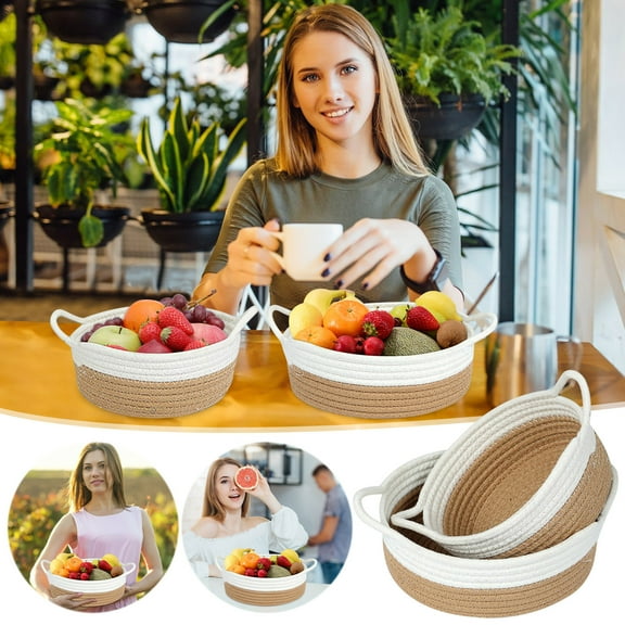 Woven Cotton Rope Storage Basket, Multi-Purpose Organizer for Laundry Hamper and Home Decor, with Handles and Foldable Design for Easy Clutter Management